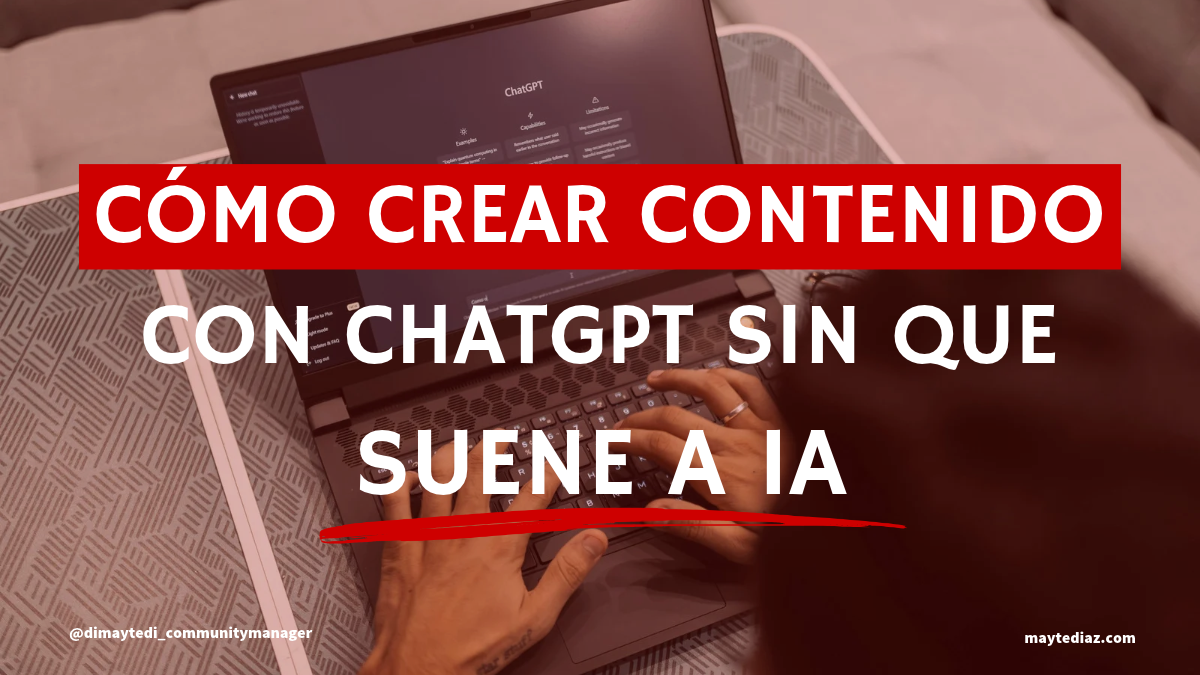 Persona escribiendo un artículo en el portátil con ayuda de ChatGPT para crear contenido